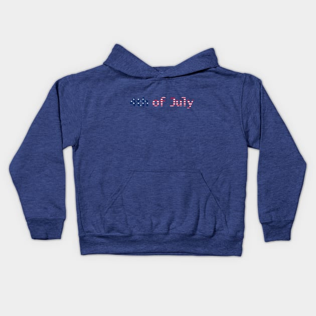 4th of July Typography in Stars and Stripes Text Kids Hoodie by ellenhenryart